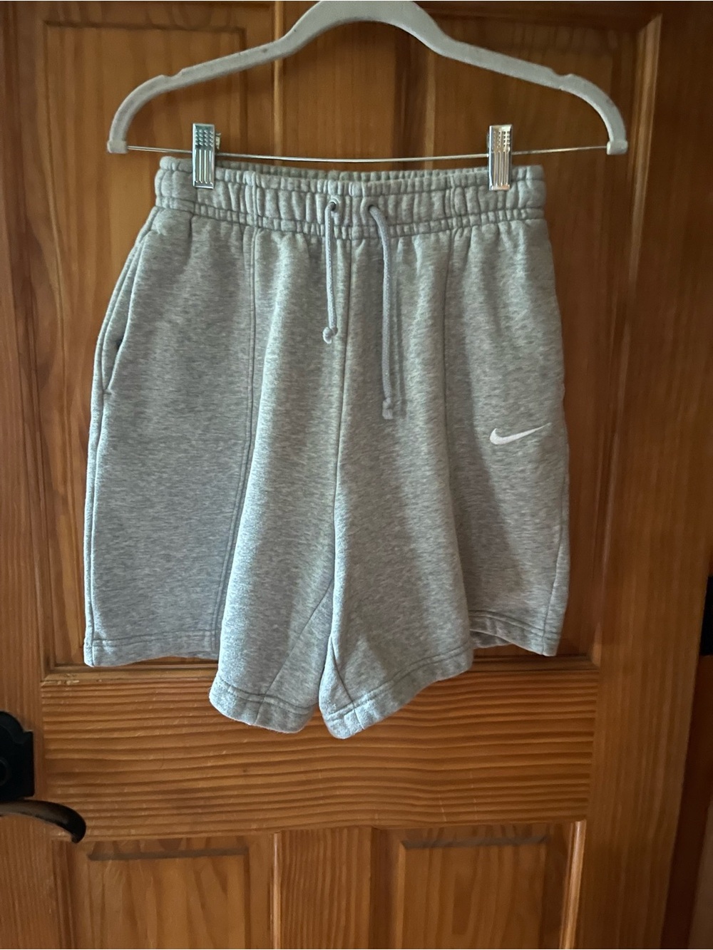 Nike woman’s Light Gray Athletic Fleece Shorts